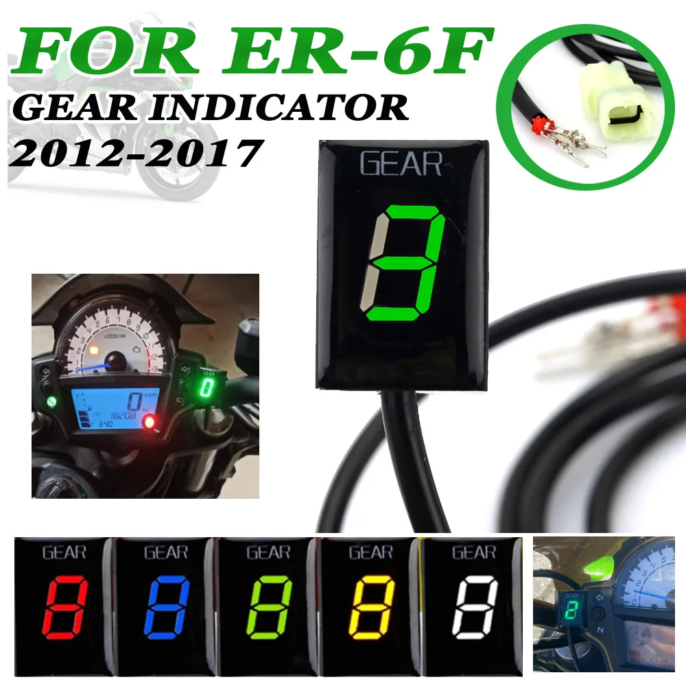New For Kawasaki ER-6F ER6F ER 6F 2012 2013 2014 2015 2016 2017 Motorcycle Accessories LED 1-6 Gear Indicator Display Meter