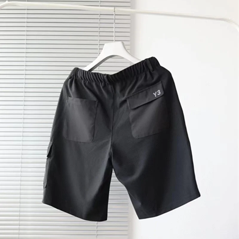 

Summer Y3 22SS Yohji Yamamoto Men's Casual Shorts Autograph Printing Fashion Drawstring Overalls