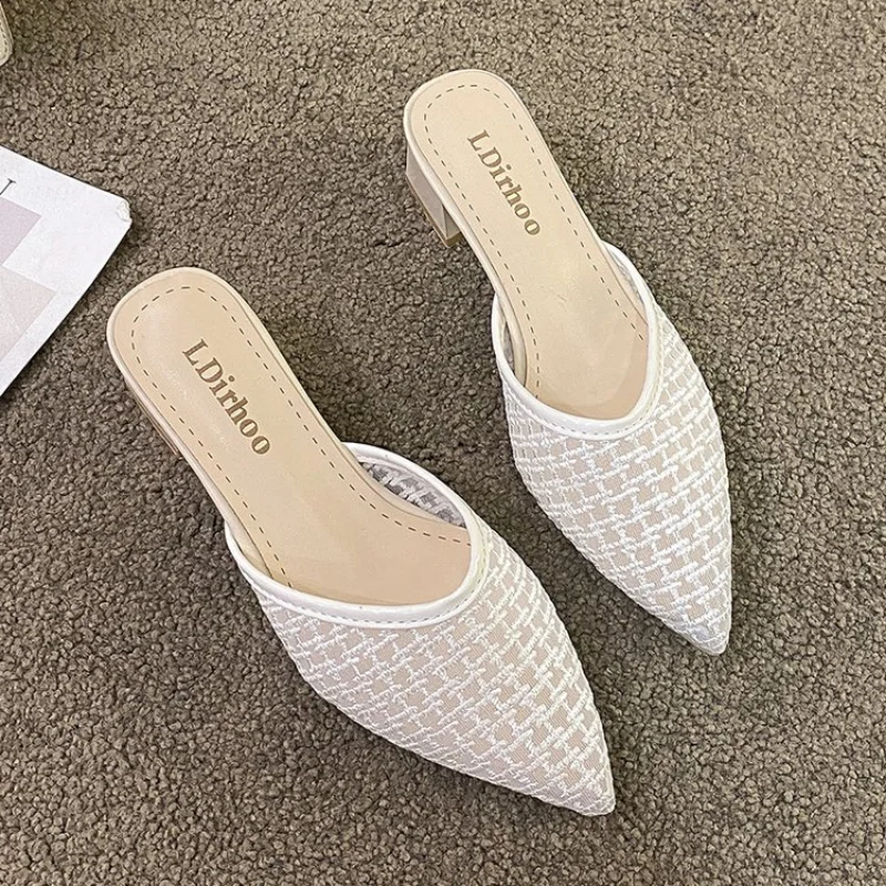 

Модные летние 2023 элегантные женские туфли на высоком каблуке, сетчатые дышащие туфли на плоской подошве, женская обувь