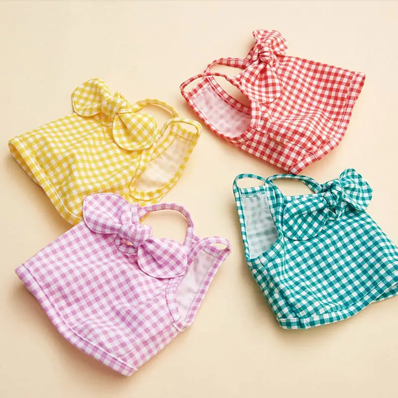 Hot Sale Korean version of summer cool bow sling pet teddy bear cat VIP Pomeranian Schnauzer dog clothes