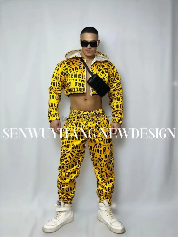 

Новый мужской костюм для бара, желтого цвета