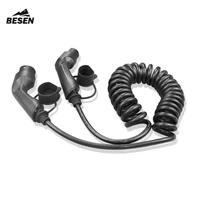 besen 16a 32a tpu type 1 to type 2 iec 62196 coiled ev charging cable
