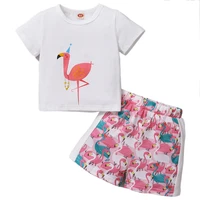 summer cotton baby girls 2pcs clothes set short sleeve tshirt floral shorts baby outfits infant newborn kids clothing sets 3 24m