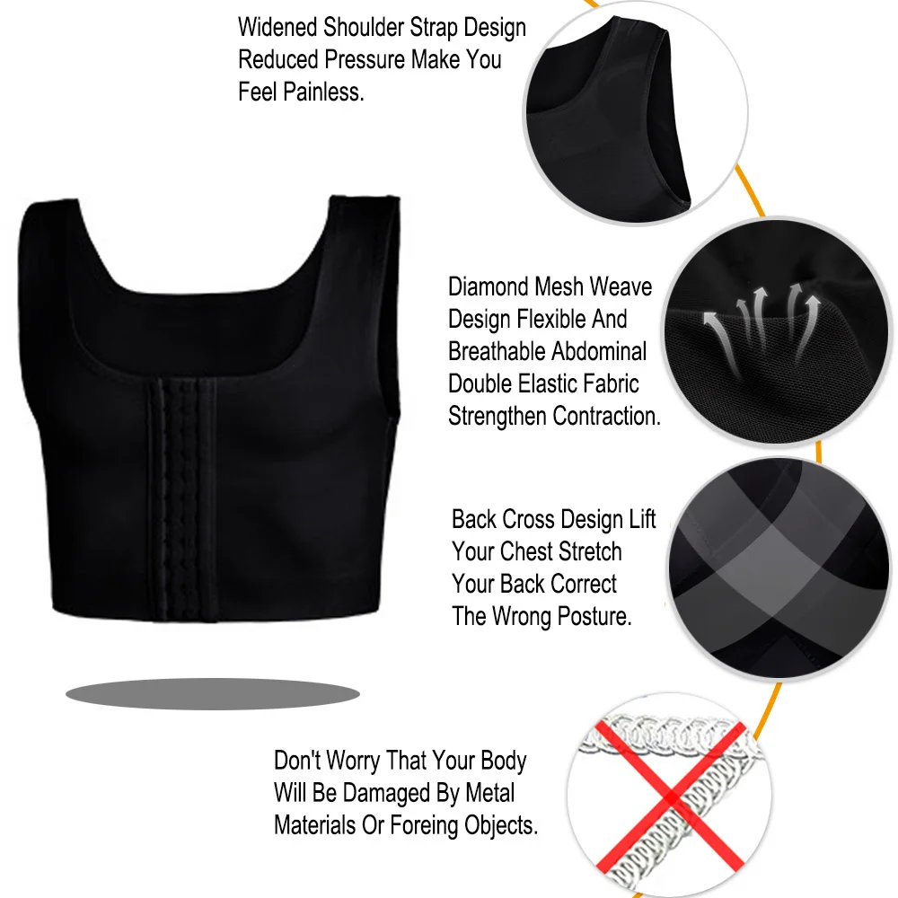 Мужской утягивающий грудь гинекомастия формирующий жилет топы сексуальный