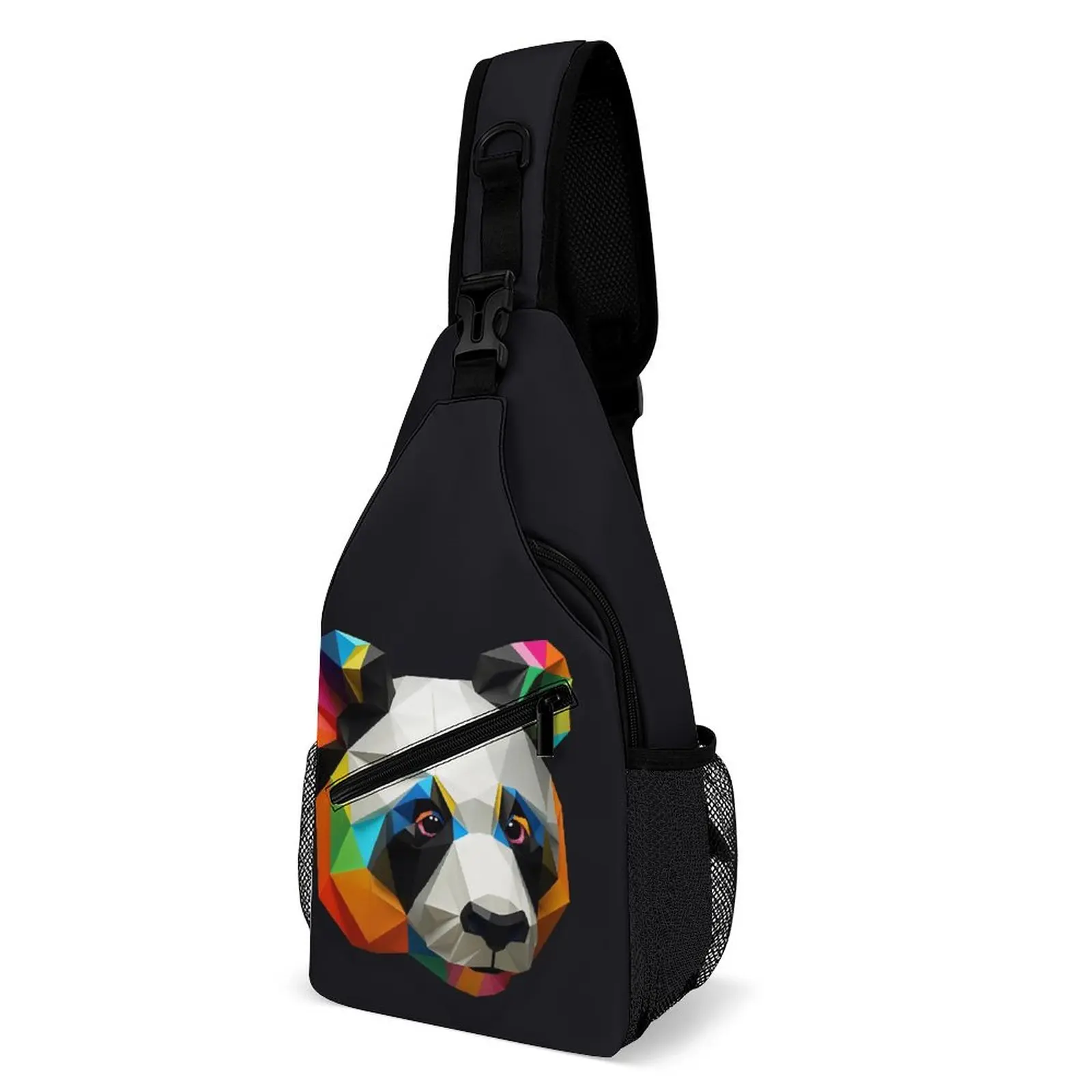 

Panda Shoulder Bags Paper Art Geometric Outdoor Chest Bag Men Travel Graphic Design Sling Bag Vintage University Small Bags
