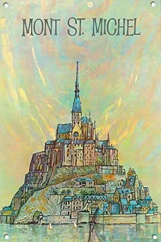

Постер Монт св. Мишеля, винтажная живопись, жестяной знак для улицы, гаража, дома, кафе, бара, мужская пещера, ферма, настенное украшение