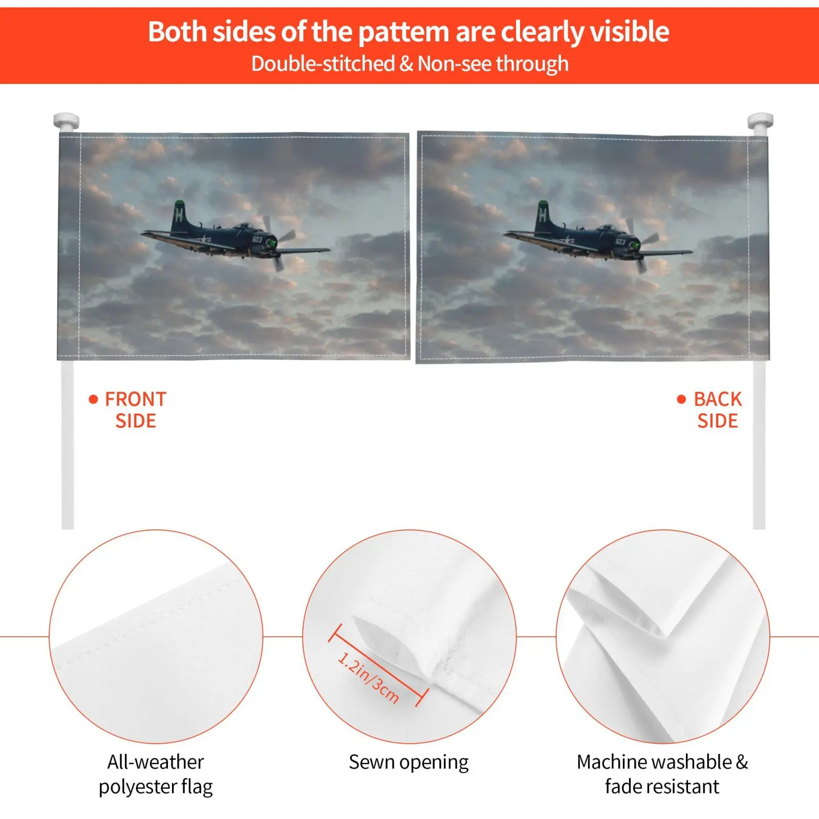 Дуглас A-1 Skyraider украшение для улицы флаг автомобиля A1 Usn США флот самолет |