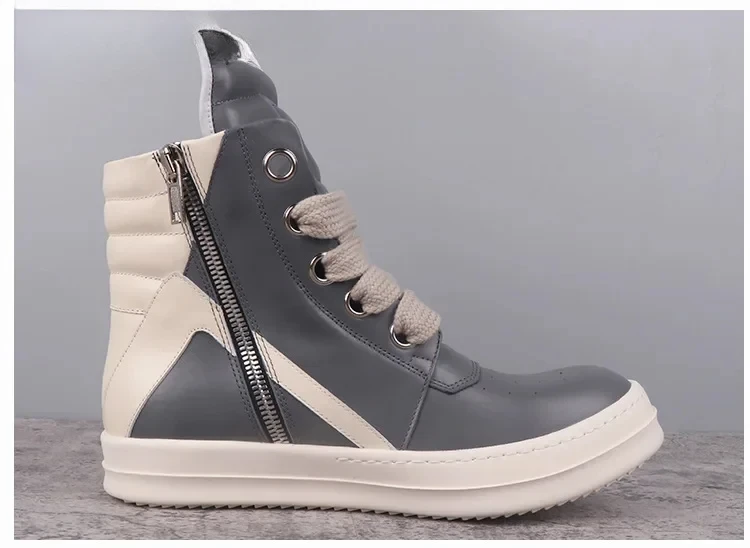 Винтажные высокие ботинки из натуральной кожи Rick на молнии для женщин и мужчин