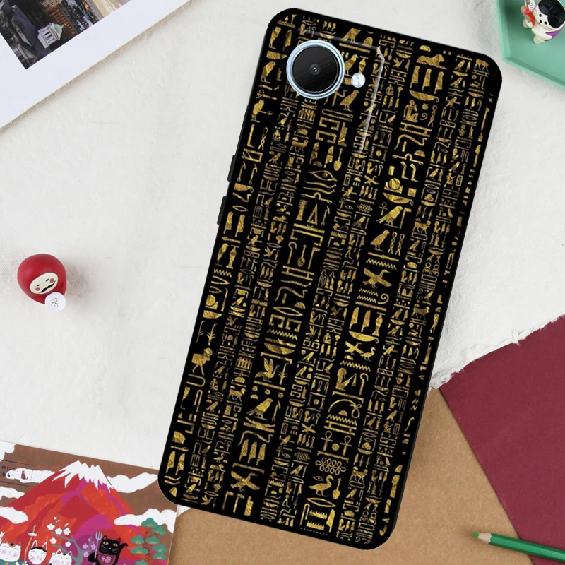 Древний египетский иероглиф для Realme 14 Pro Plus 13 10 11 12 GT 6 5 6T GT7 C61 C55 C53 C51 C21Y C25S C67 C75 Чехол