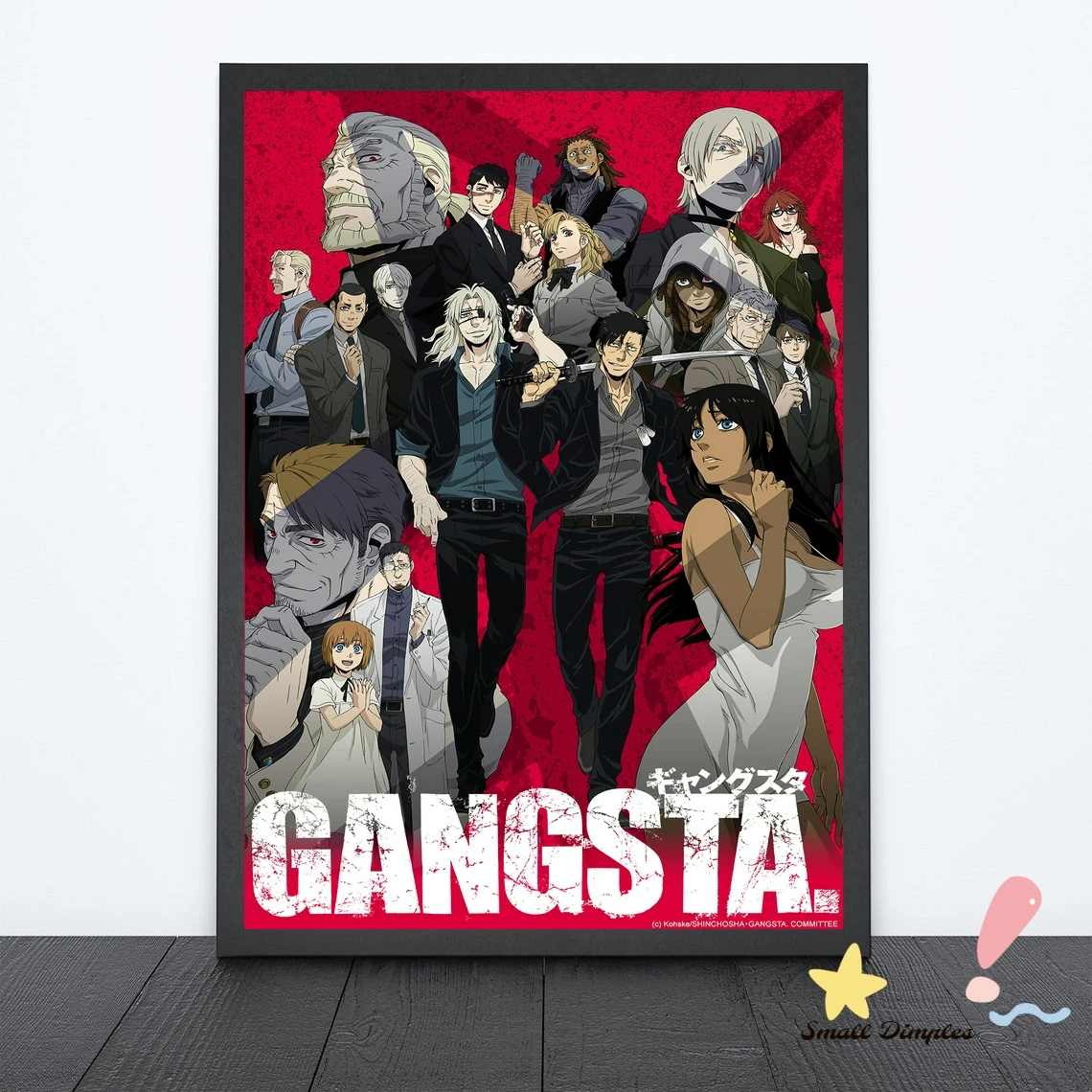 Постер Gangsta из японского аниме, холст, Художественная печать, украшение для дома, настенная живопись (без рамки)