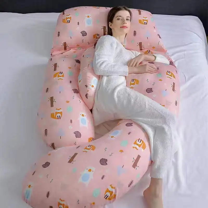 

Cute Fashion Print Pure Cotton Pregnancy Pillow G-shape Pregnancy Side Sleeping Support Pillow Pregnant Woman Comfortable Pillow