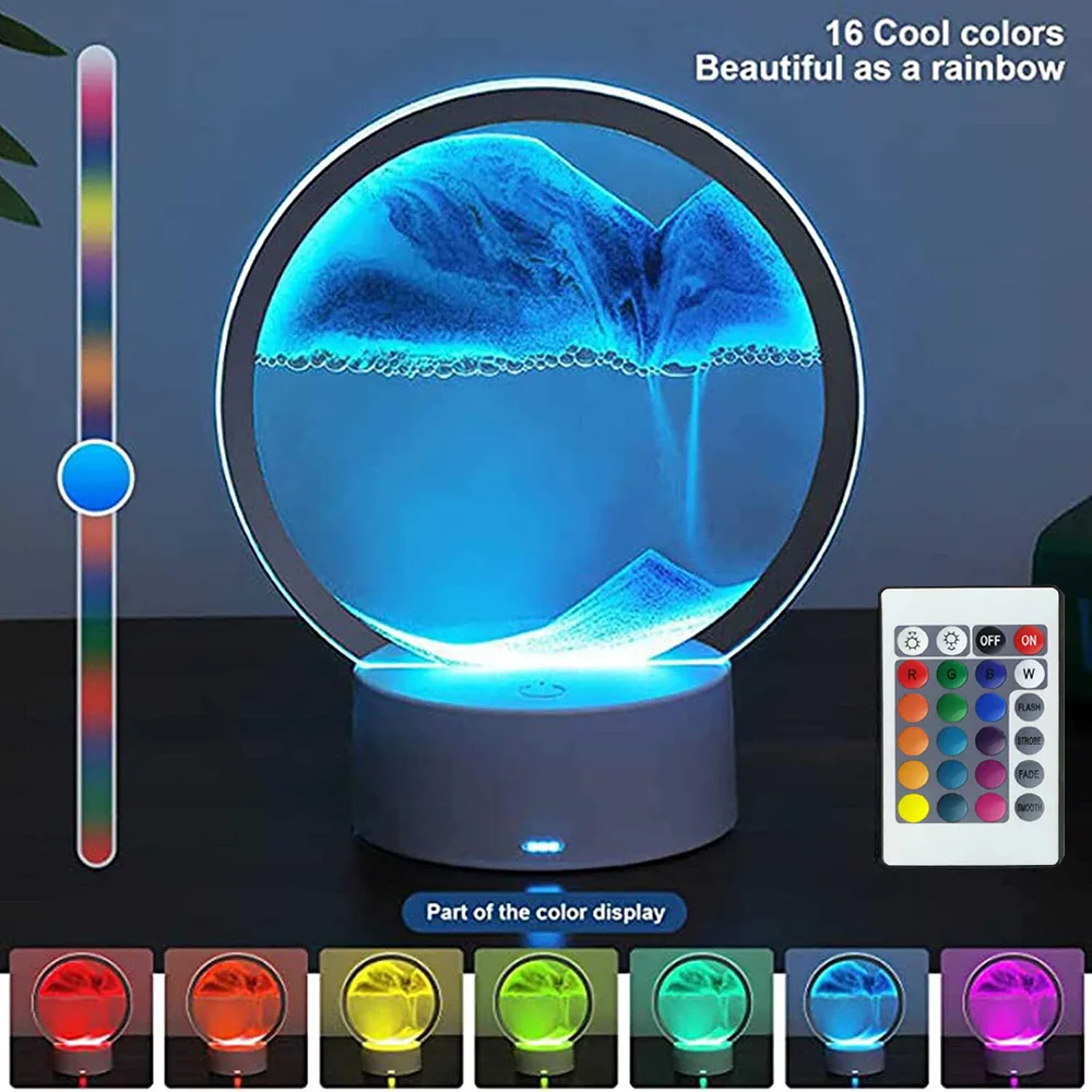 Креативная лампа в виде зыбучего песка с RGB-подсветкой