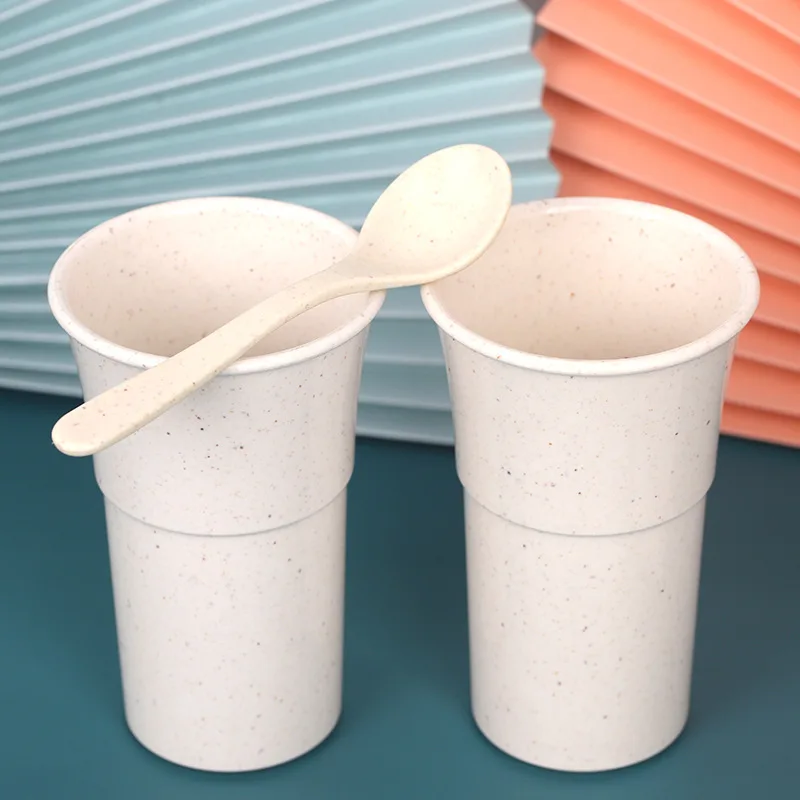 

Manufacturer bamboo fiber cup thickened fashion office milk coffee degradable water cup support custom