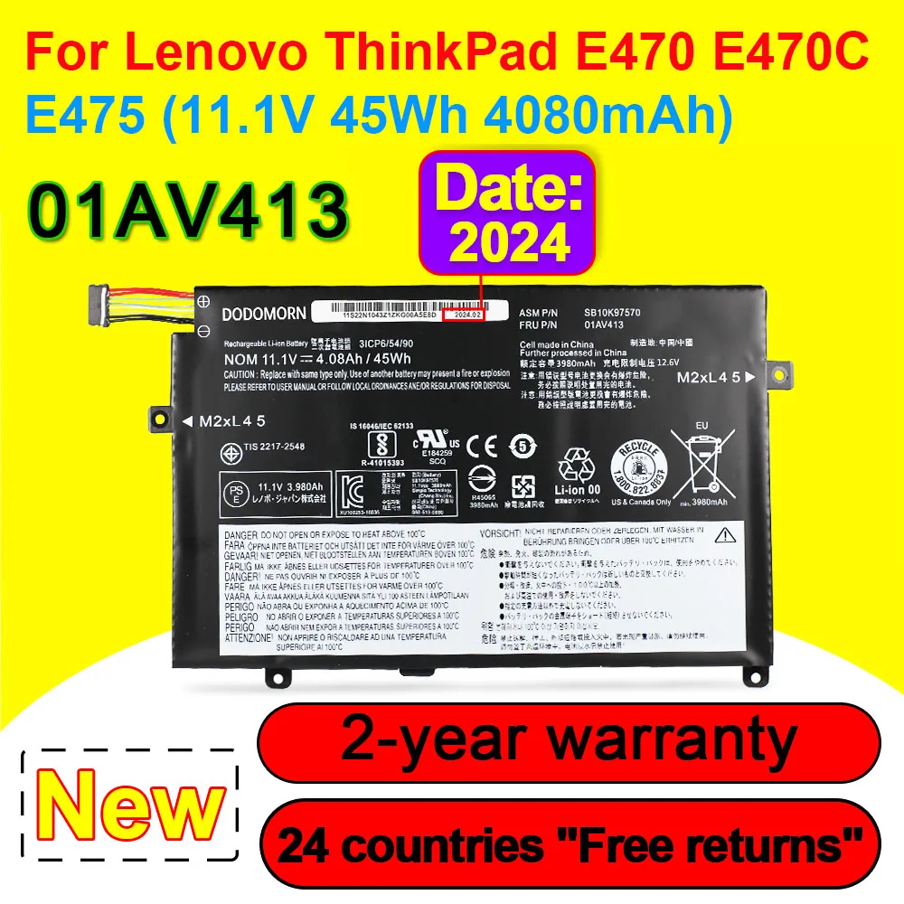 01AV413 SB10K97570 для Lenovo ThinkPad E470 E470C E475 серия Аккумулятор ноутбука 01AV411 01AV412 SB10K97568 SB10K97569 11