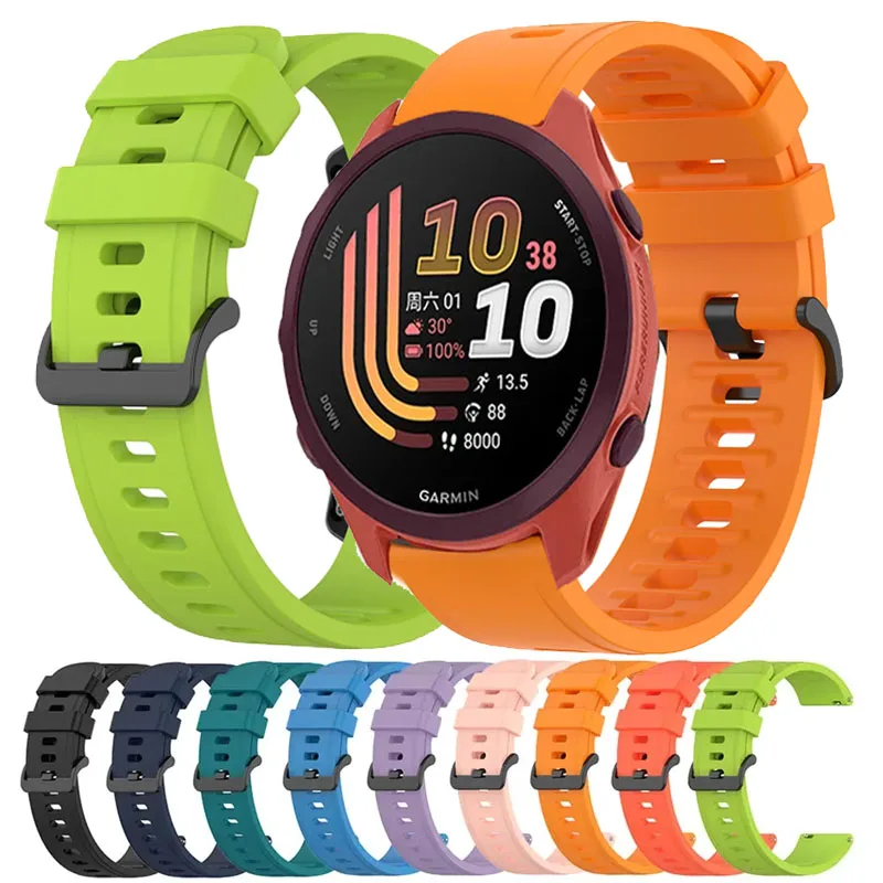 Фото Силиконовый ремешок для часов 20 мм 22 мм для Garmin Forerunner 70 170 55 158 165 255 265 245/Vivoactive 6 5, ремешок для Garmin Venu 3 4 №1