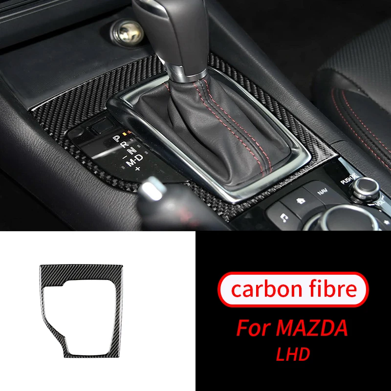 

For Mazda 3 Axela 2013 -2016 1 PCS Real Carbon Fiber Gear Shift Panel Sticker Trim Car Interior Accessories