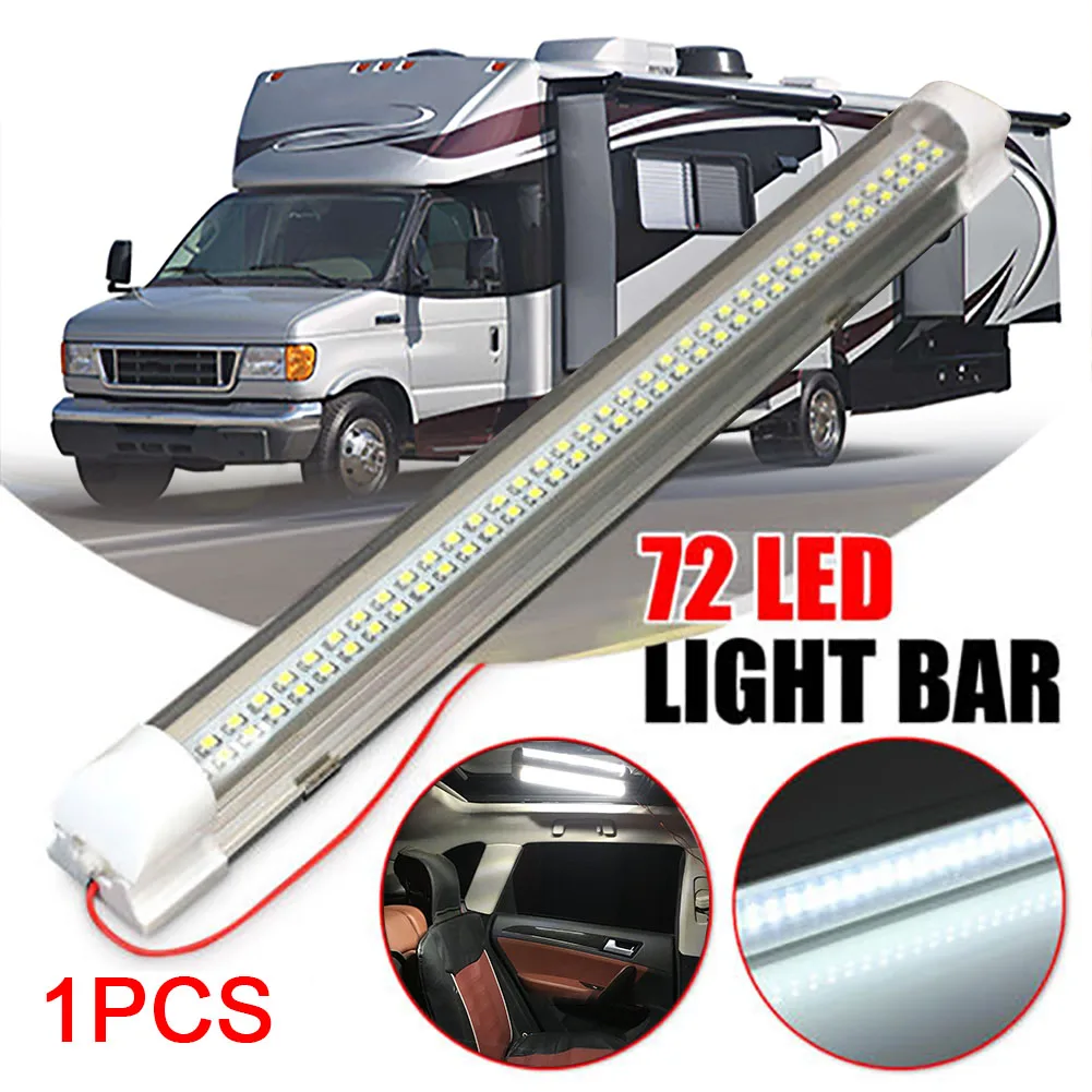 

72LED Car Interior Light Strip Bar Lamp 12V Van Bus Caravan On/Off Switch Emergency Lights Field Operation Lights