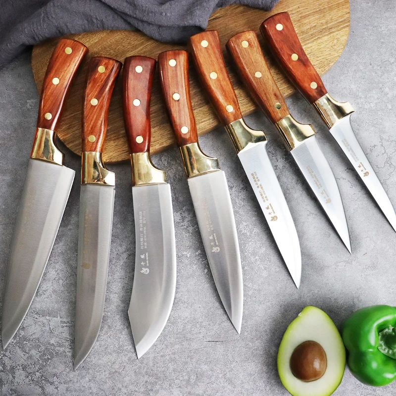 

Stainless Steel Butcher Kitchen Chef Knife Set Meat Fish Fruit Vegetables Slicing Boning Chopping Cleaver Knives With Gift Box