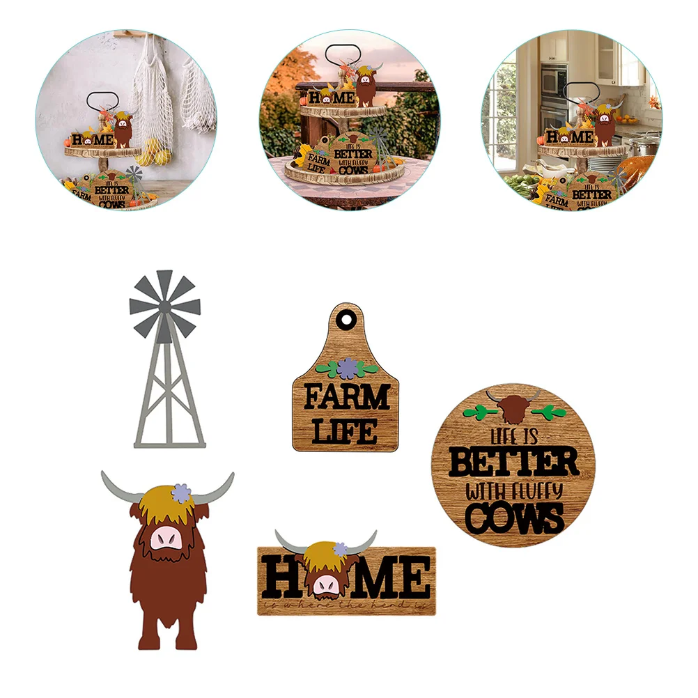 

Decor Tray Autumn Tiered Rustic Signs Farm Sign Wood Table Farmhouse Mini Coffee Home Party Fall Pastel Decors Wooden