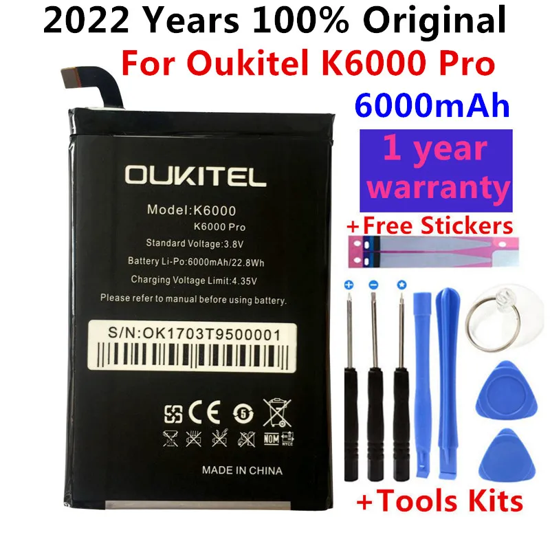 

2022 New 100% IST Original K6000 Pro Mobile Phone Battery For Oukitel K6000 Real 6000mAh High Quality Replacement Battery