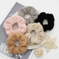 new fashion autumn and winter simple plush hair ring imitating rabbit hair wool soft elastic hair band for women girls