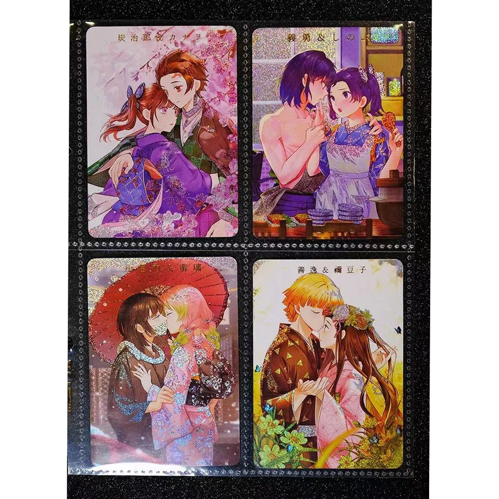 

4Pcs/set Demon Slayer Hot Stamping Flash Cards Kamado Tanjirou Nezuko Agatsuma Zenitsu Game Anime Collection Cards Gift Toys