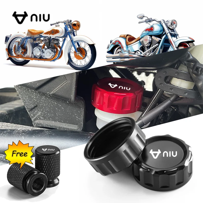 

For NIU N1 N1S M1 U1 M+ NG US U+ UQI U+B 2022 2023 Motorcycle CNC Aluminum Rear Brake Fluid Cylinder Master Reservoir Cover Cap