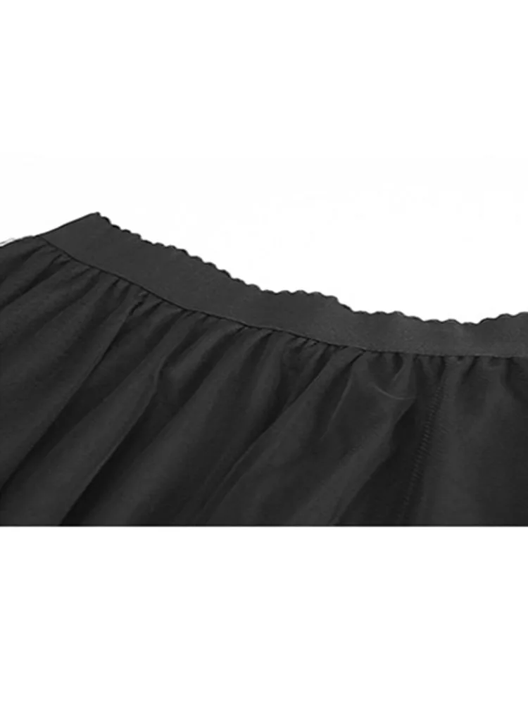 Женская плиссированная юбка-пачка с высокой талией черная Повседневная Длинная