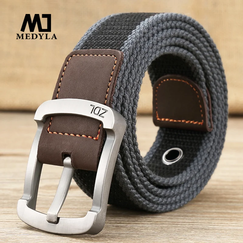 MEDYLA Canvas Belt Outdoor Tactical Belt Unisex i Quality Canvas Belts for Jeans Male Luxury Casual Straps Ceintures