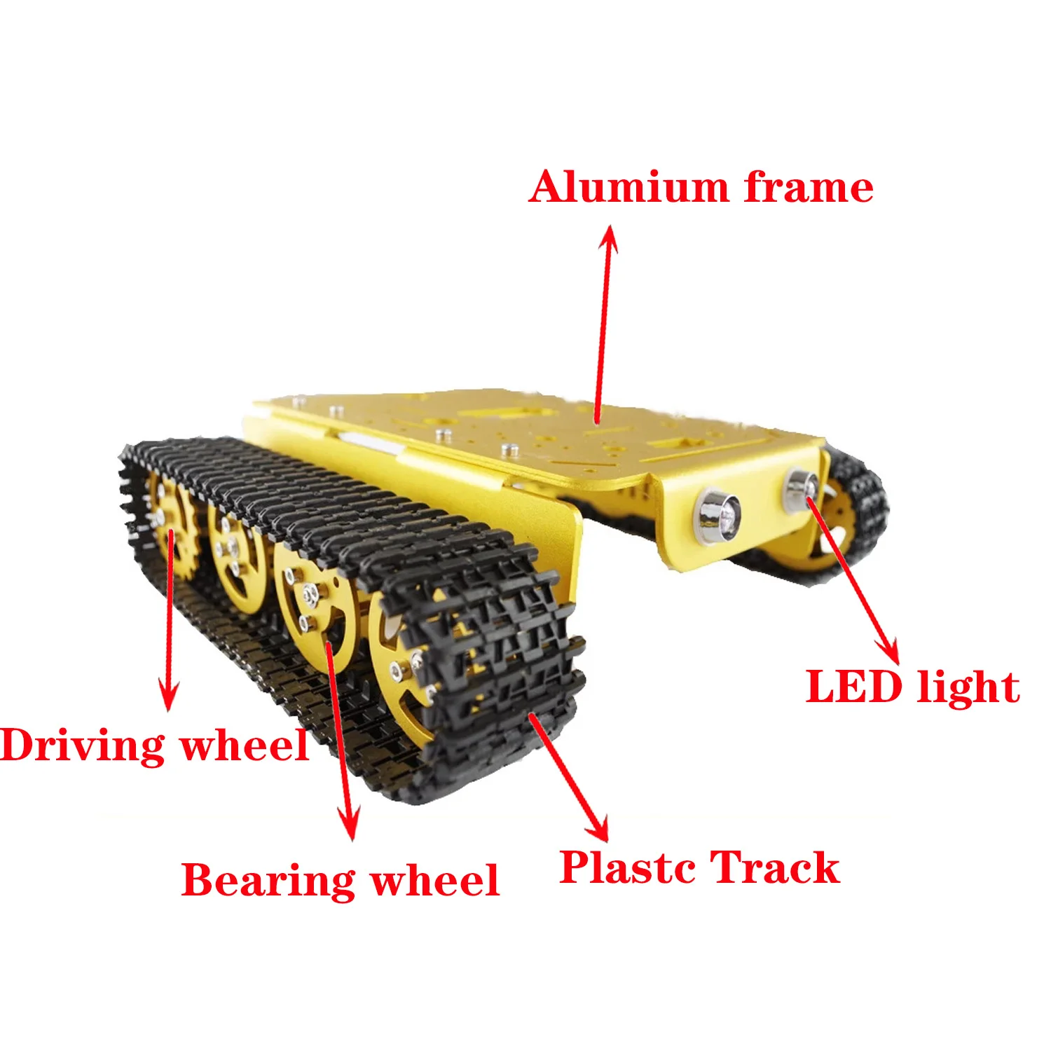 TD200 Double Caterpillar Heavy Metal Tank Chassis Robot Model Intelligent Car Electronic Contest enlarge