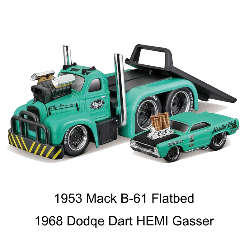 

Maisto 1:64 Ford Chevrolet MACK Alloy Muscle Transports Car Model Miniature Scale Trailer Car Metal Toy Vehicles Model Kids Gift