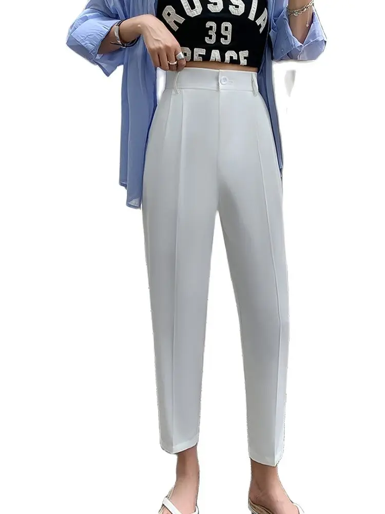 

Casual Straight Suit Pants High Waist Thin Ninth Pants Thin Section 2022 Summer New Fashion Women's Clothing