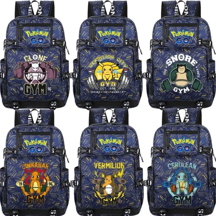 

Pikachu Pokémon Charmander Jenny Turtle Kabi Beast Geng Ghost Anime Primary and Secondary School School Bag Backpack
