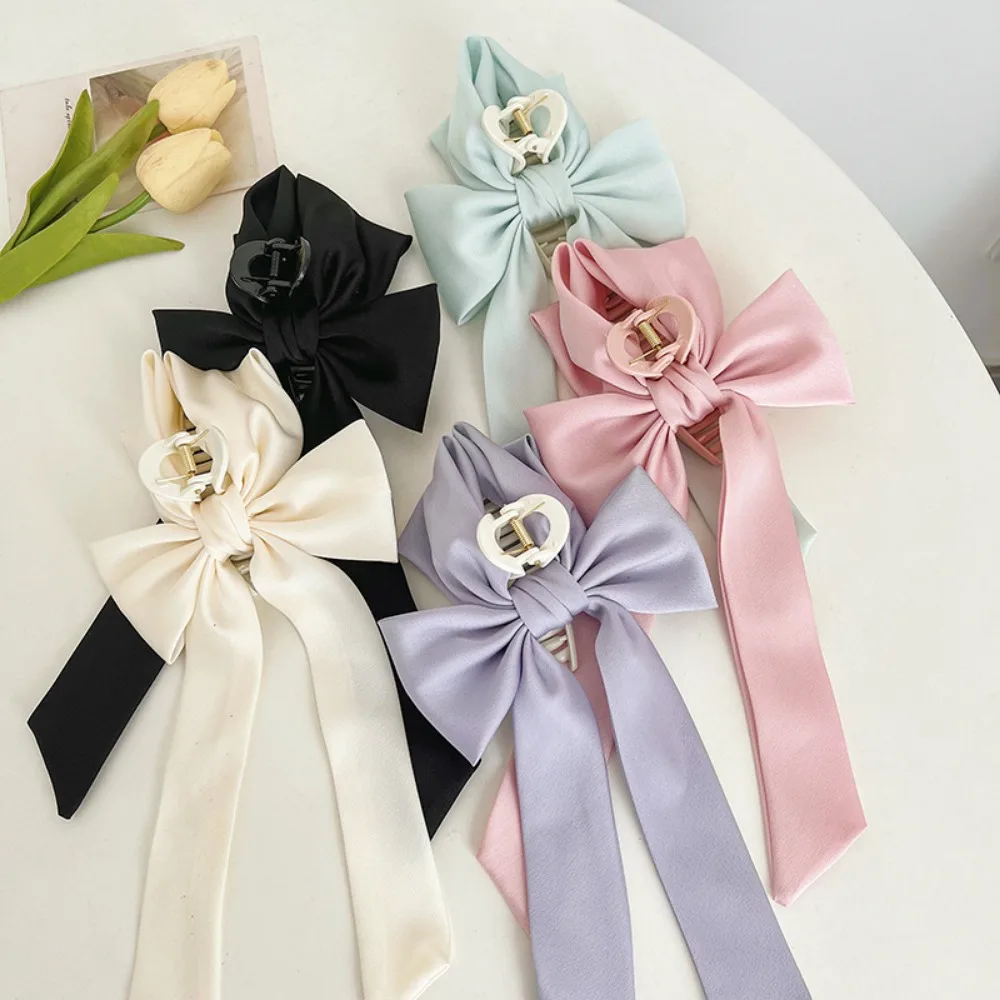 Элегантная пластиковая лента с бантом для волос складная заколка в корейском