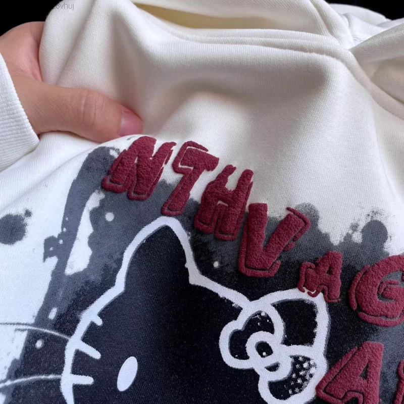 Молодежные пуловеры с капюшоном Sanrio HelloKitty Женская одежда оверсайз Yk2 Готический