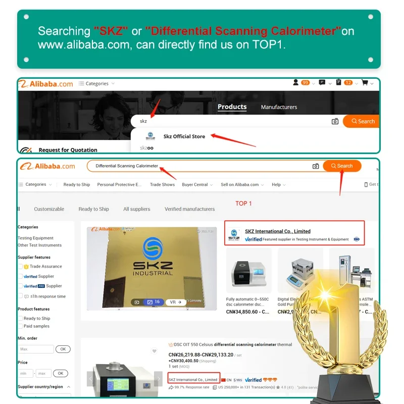 SKZ1052D DSC полностью автоматический Сканирующий Калориметр инструмент для анализа