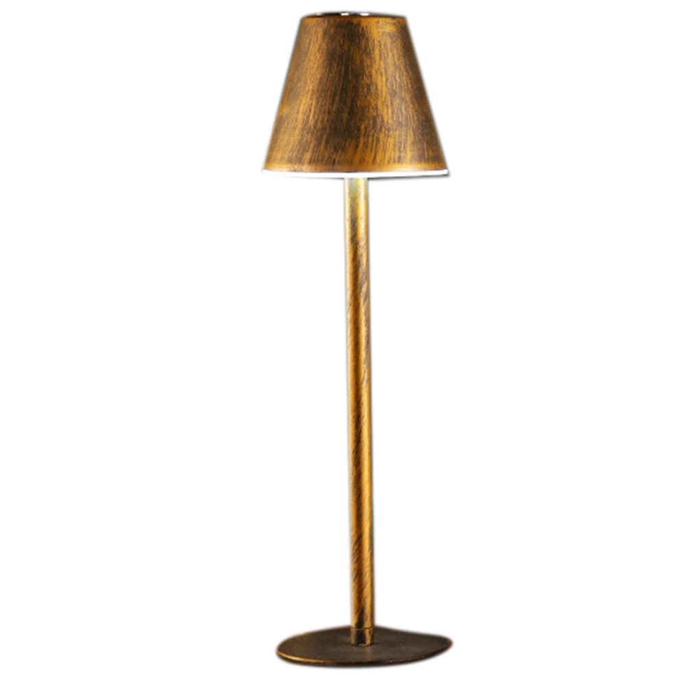 

LED Hotel Coffee Restaurant Qing Bar Decorative Atmosphere Table Lamp European Bar Small Night Lamp(Bronze)US Plug
