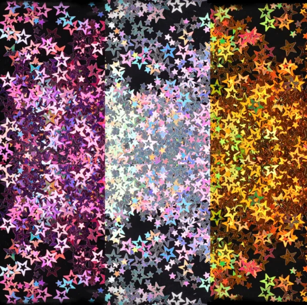 

Laser hollowed out Star sequins 2G bagged summer nail hollow five pointed star Sequin jewelry