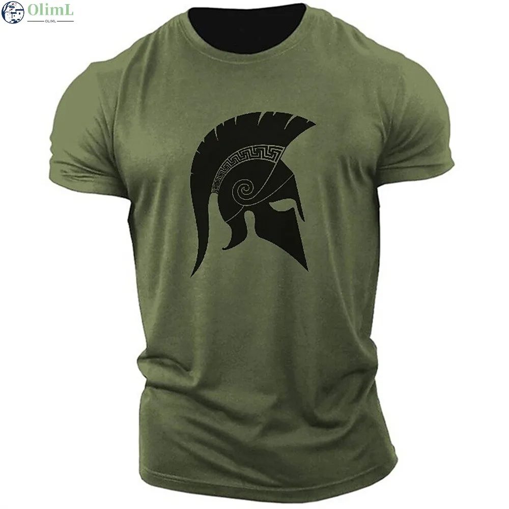 

Vintage Men's T Shirt Spartan Print 3D T-Shirts Summer Short Sleeve Tops Personality Streetwear Oversized Tee Shirt Men Clothes