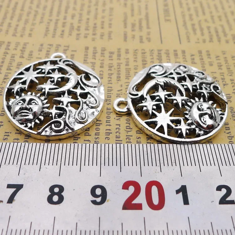 Новинка 3 шт. 30*35 мм смешанный сплав античное серебро цвет луна звезды солнце