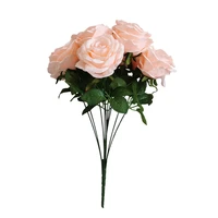 10 heads artificial rose bouquet simulation floral decor home office table centerpiece fake rose