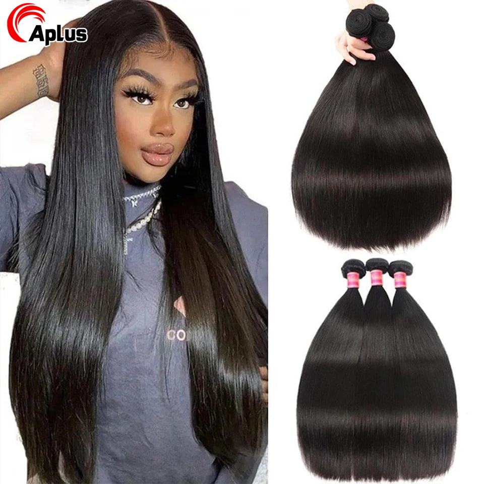 

30 Inch Straight Bundles Brazilian Hair Weave Bundles 1/3/4 PCS Human Hair Bundles Remy Hair Extensions For Black Women