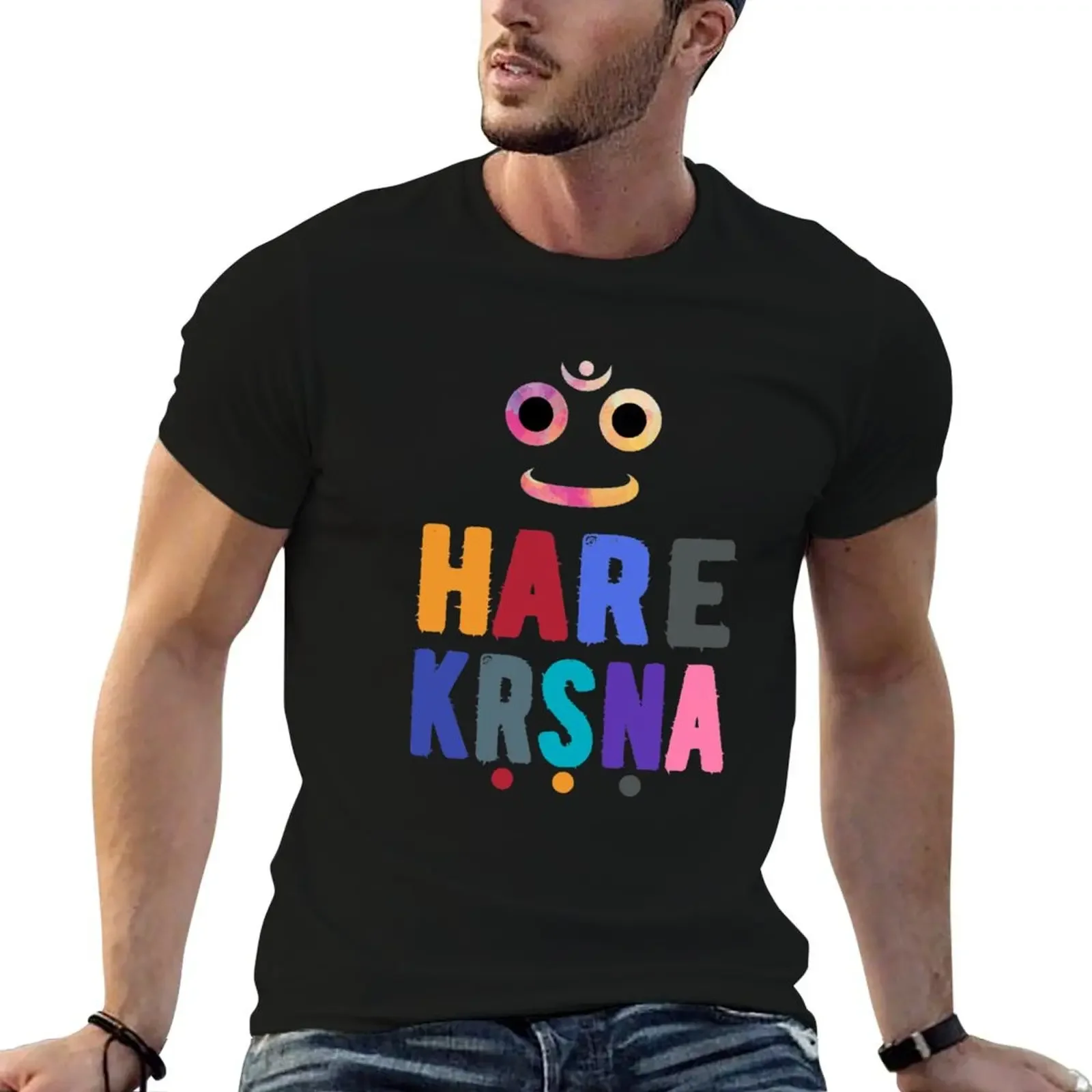 Заяц Кришна в стиле ретро винтажная футболка с лицом Jagannath Divinely Handsome рубашка на
