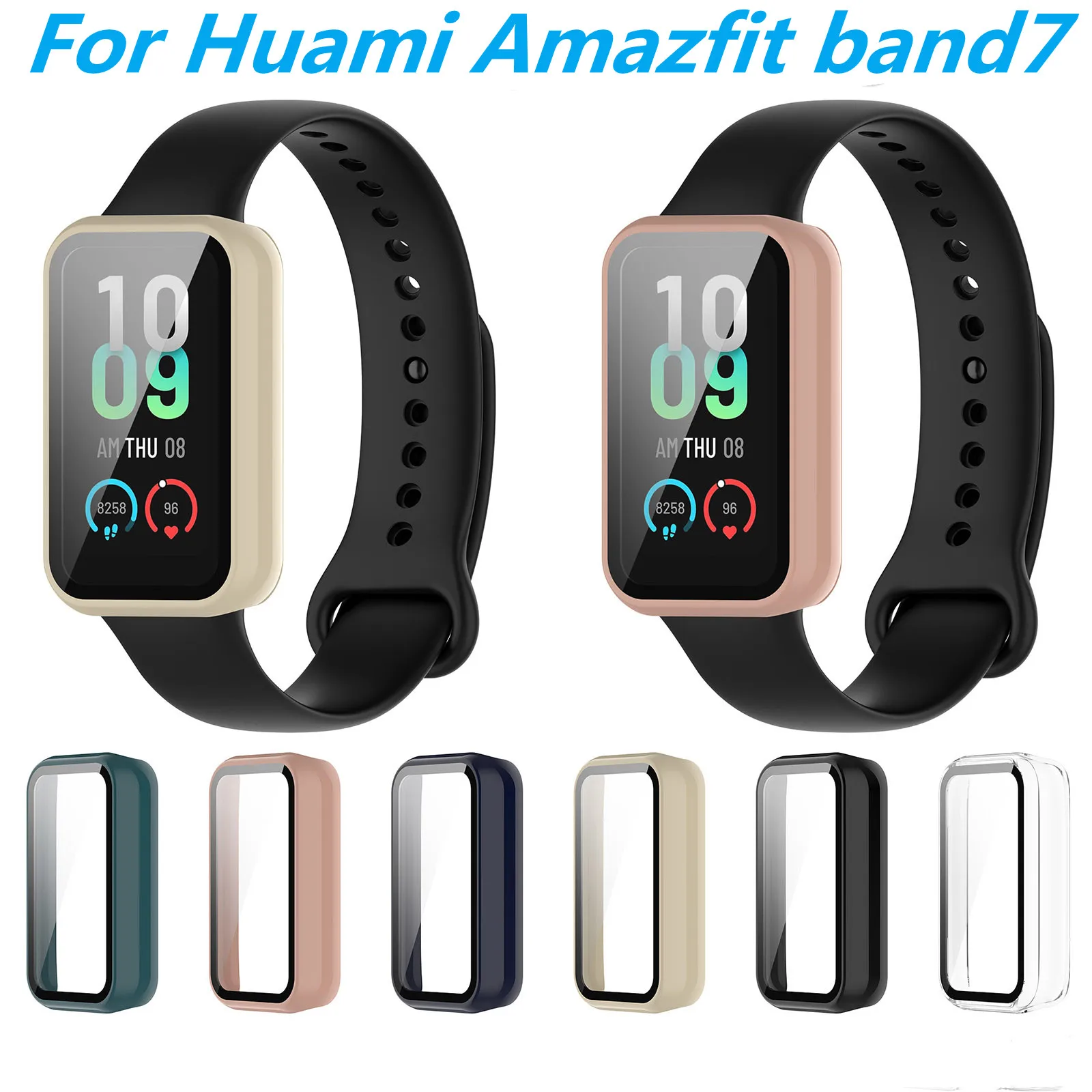 

Чехол из закаленного стекла и поликарбоната для Huami Amazfit band7, защитная пленка для экрана, аксессуары для часов Amazfit band7