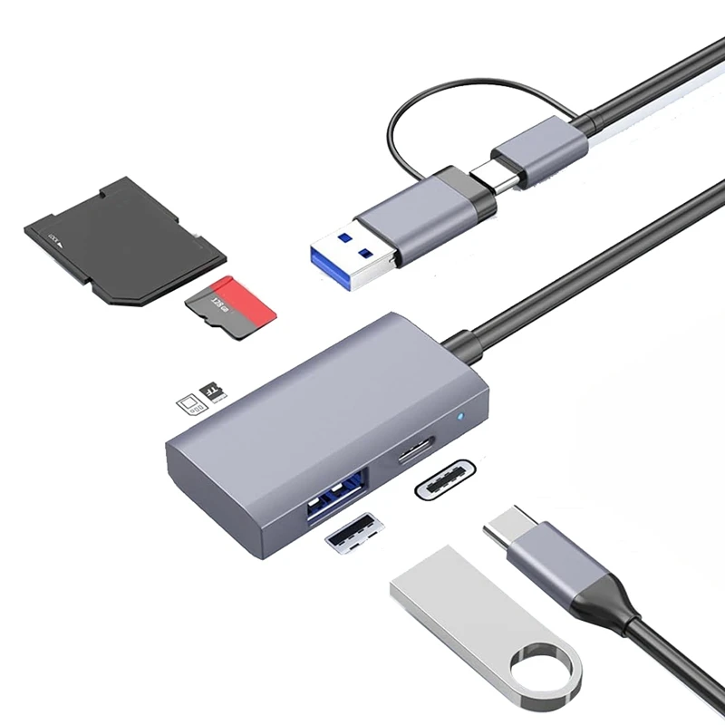 Устройство чтения карт памяти 4 в 1 адаптер USB 3.0 USB-C SD TF U Disk OTG для Pro/Air 2023 Ipad Pro Imac