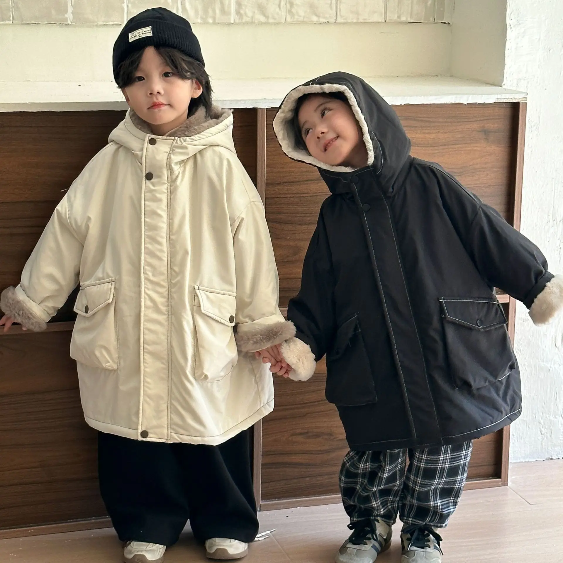 2024 зимнее детское пальто для девочек искусственный кроличий мех плюшевая