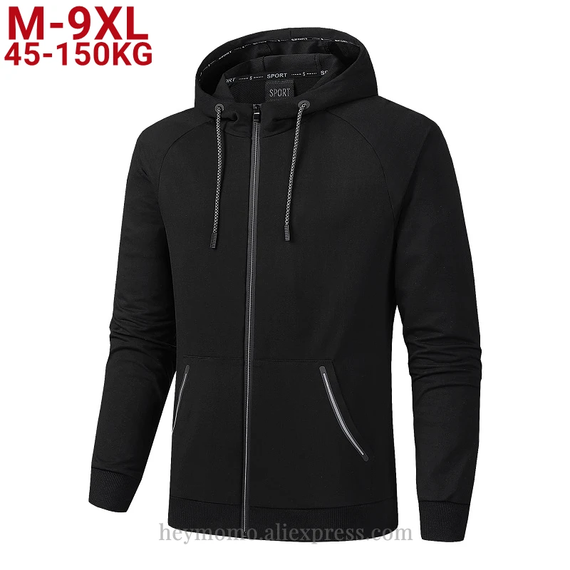 

Large Size 6xl 7xl 8xl 9xl Men's Hooded Jackets Spring Autumn Outdoor Sportwear Casual Coats Male High Quality Mens Clothing