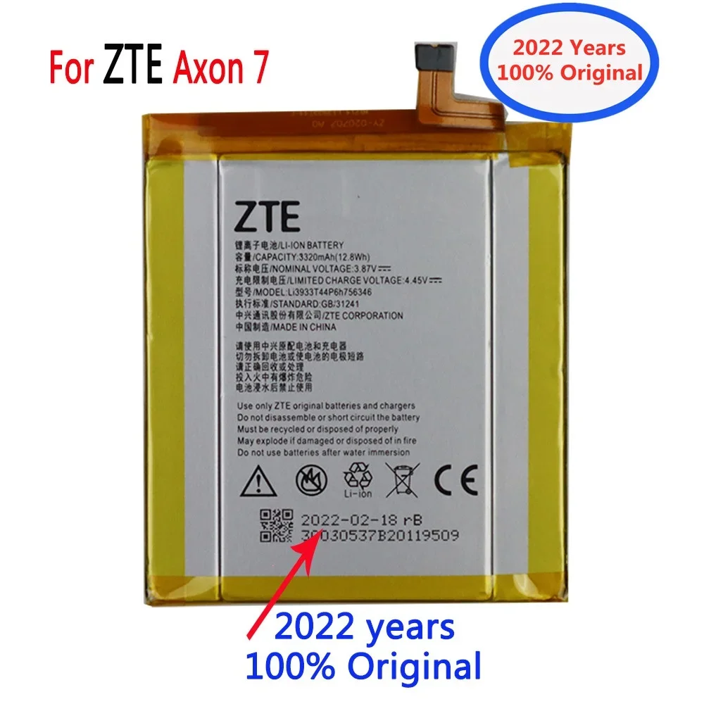 

2022 Years 100% Original Battery LI3931T44P8H756346 For ZTE Axon 7 A2017 7S A2018 Grand X4 Z956 Z957 High Quality Batteries