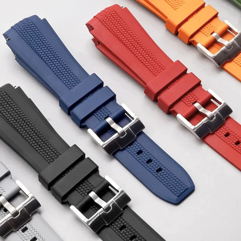 Фото New Curved End Silicone Strap for Omega x Swatch Moonswatch Quick Release Sport Waterproof Men Women Bracelet Watch Band 20*20mm №2