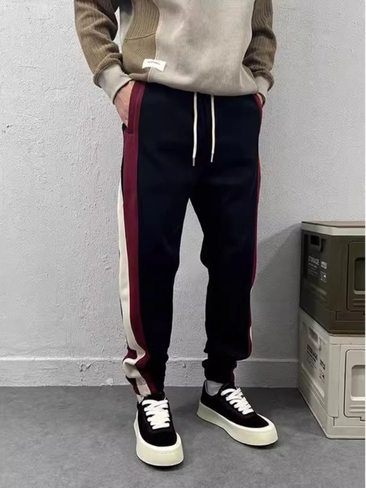 Очень большие брюки с завязками на щиколотке весна 50 00 кг свободные прямые